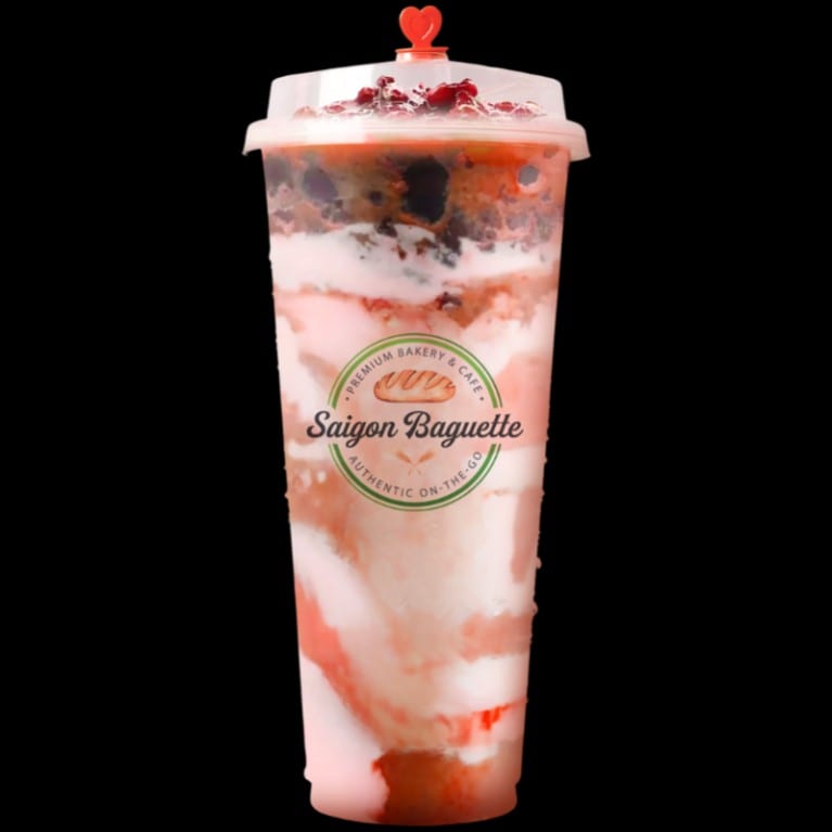 Crème Brûlée Red Bean Milk Tea.