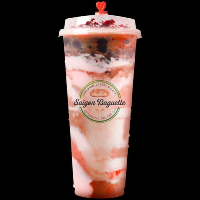 Crème Brûlée Red Bean Milk Tea.